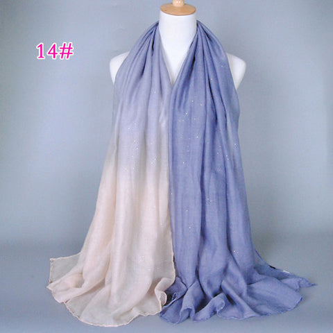 Glittering Periwinkle and White Gradient Hijab