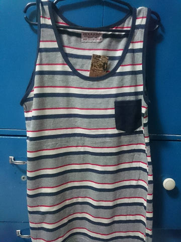 Striped Vest (Gray-Blue)