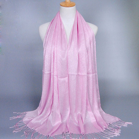 Pink Best Tasseled Shimmer Hijab