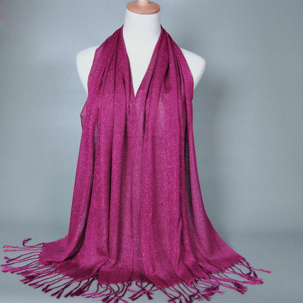 Magenta Best Tasseled Shimmer Hijab