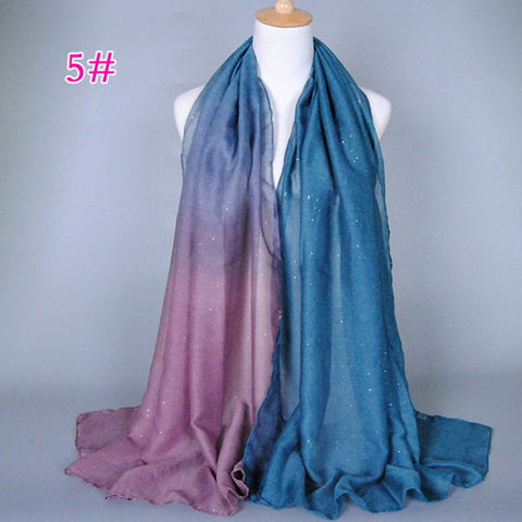 Glittering Blue and Purple Gradient Hijab