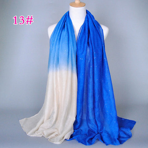 Glittering Blue and White Gradient Hijab