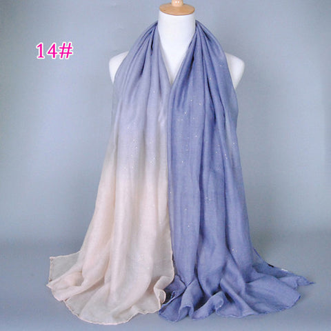 Glittering Periwinkle and White  Gradient Hijab