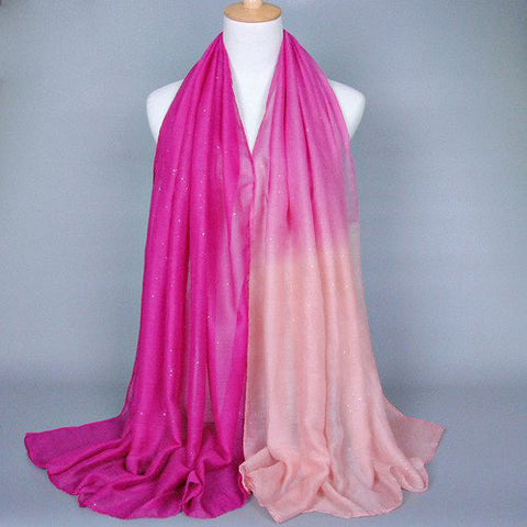 Glittering Fuschia and Pink Gradient Hijab