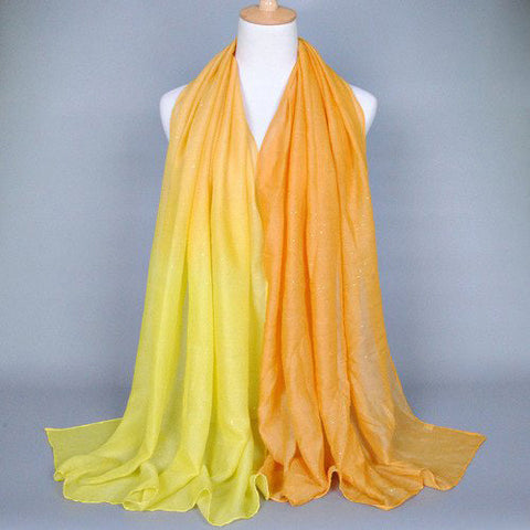 Glittering Orange and Yellow Gradient Hijab