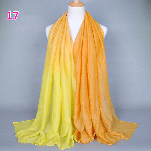 Glittering Orange and Yellow Gradient Hijab