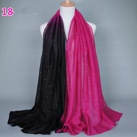 Glittering Fuschia and Black Gradient Hijab