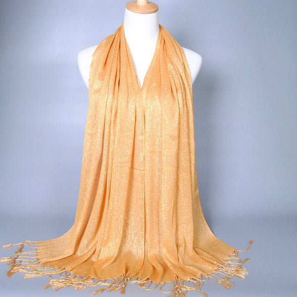 Orange Best Tasseled Shimmer Hijab