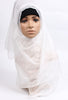 Solid White Embroidered Hijab