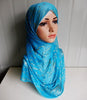 Light Blue and Gold Jasmine Hijab