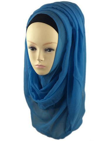 Blue Best Solid Chiffon Hijab