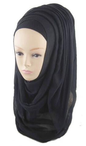 Black Best Solid Chiffon Hijab