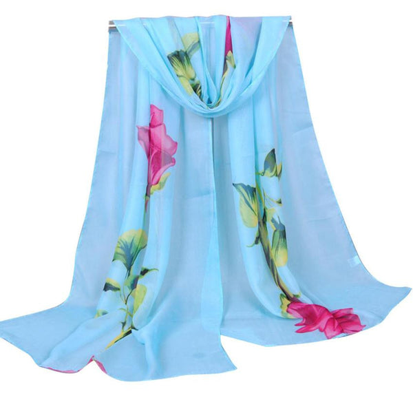 Best Blue Large Roses Hijab