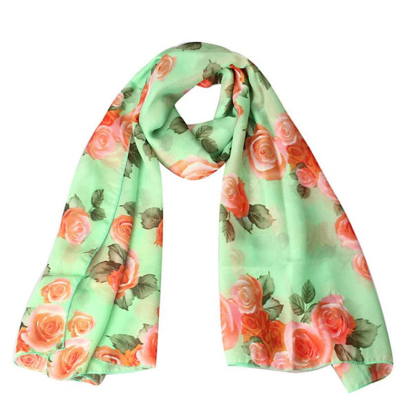 Mint Green Small Roses Hijab